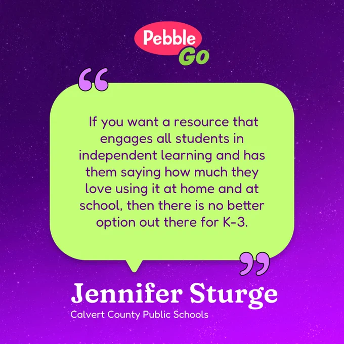 PebbleGo Testimonial