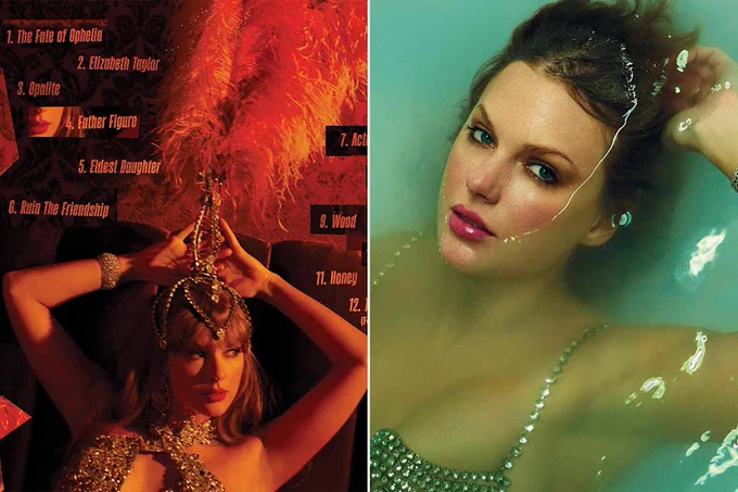Life of a Showgirl promo images of Taylor Swift