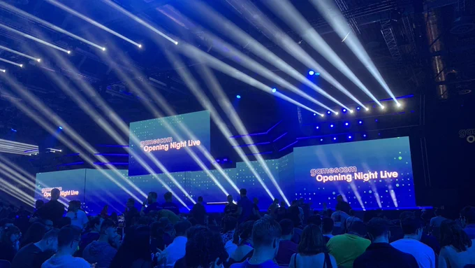 Gamescom Opening Night Live. Picture of stage before the event starts.