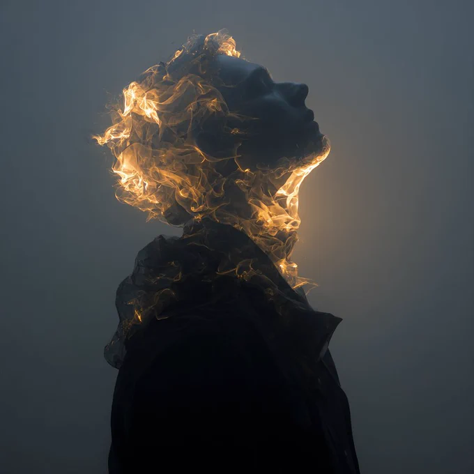 A young man's inner light is exposed outwardly, showing in the spiritual realm the force animating our truest self.