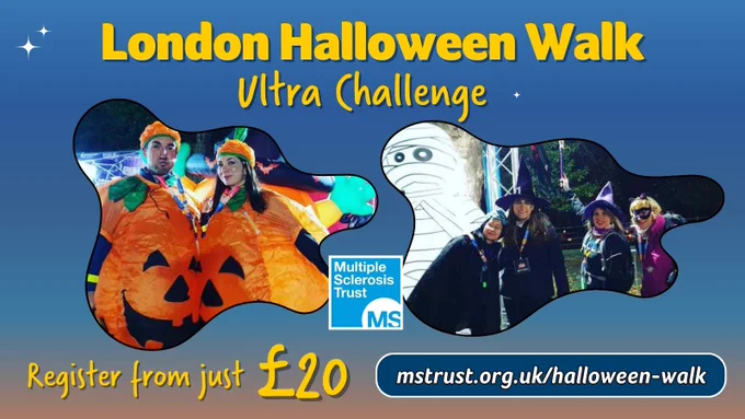People taking part in a Halloween Walk for the MS Trust.