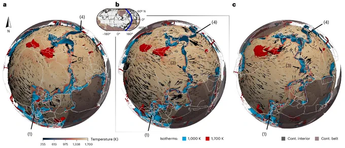 3-D views of the model over the global plate reorganisation event
