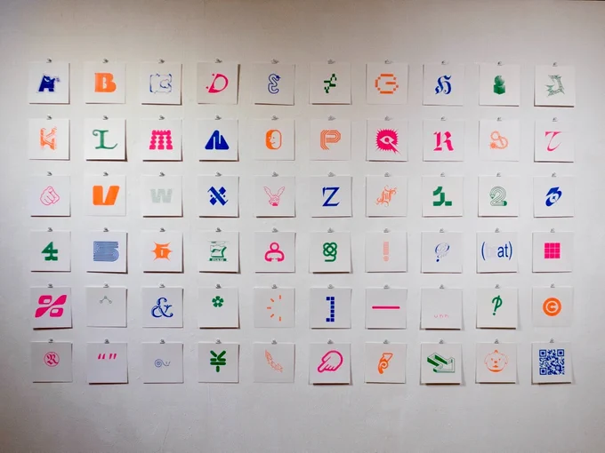 Risographed glyphs for Typeforce 13