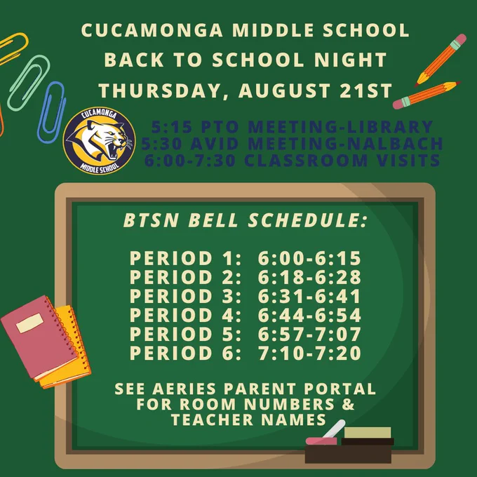 Back to School Night 2025 Post
