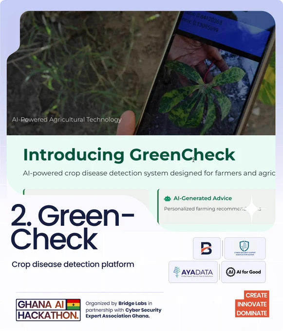 Ghana AI Hackathon 2025 Winners _ #2 Green-Check by Prince Dugboryele