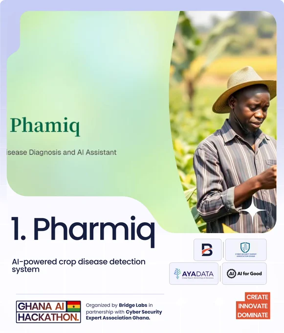Ghana AI Hackathon 2025 Winners _ #1 Pharmiq by Isaac Asante Asare, Alex Njoya, and Yakalim Silas