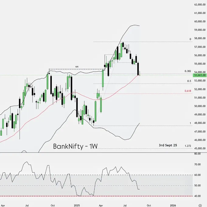📊 BankNifty Daily View
1M ➝ RSI 60 | 1W ➝ MBB | 1D ➝ RSI 30

Market is sitting on strong support 🚦 That means no shorts planned for tomorrow—only long setups.
🔑 1H RSI 30/20 = Minor & Major Supports
🎯 Entry: Price action at 1H / 15m (only 1 trade per level)
🛡️ If market falls, 1D RSI 40 = ultimate support

Let’s see how the market plays this out tomorrow!

