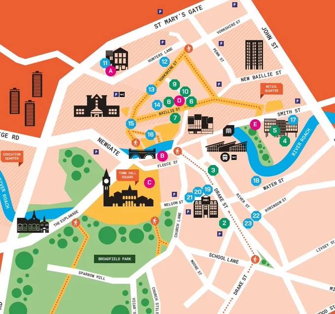 Map of a town centre 
