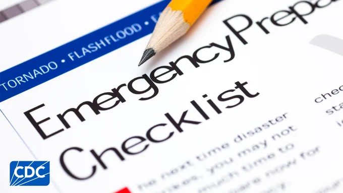 Image of a pencil laying on an Emergency Preparedness Checklist.  