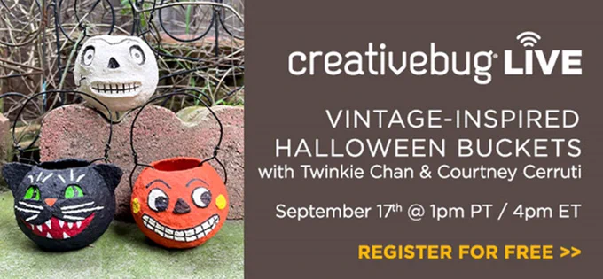 Creativebug class with pumpkin buckets.