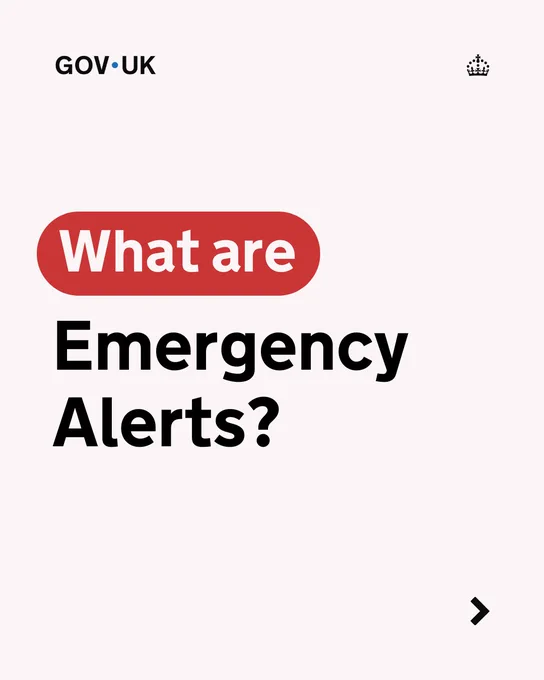 Text reads "What are Emergency Alerts?" on an off-white background. 