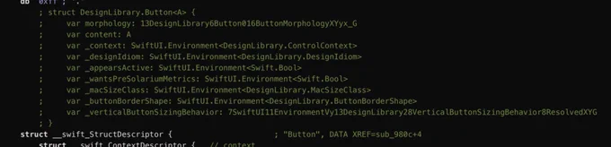 struct for DesignLibrary.Button<A>
This looks like it could be a SwiftUI View struct.
