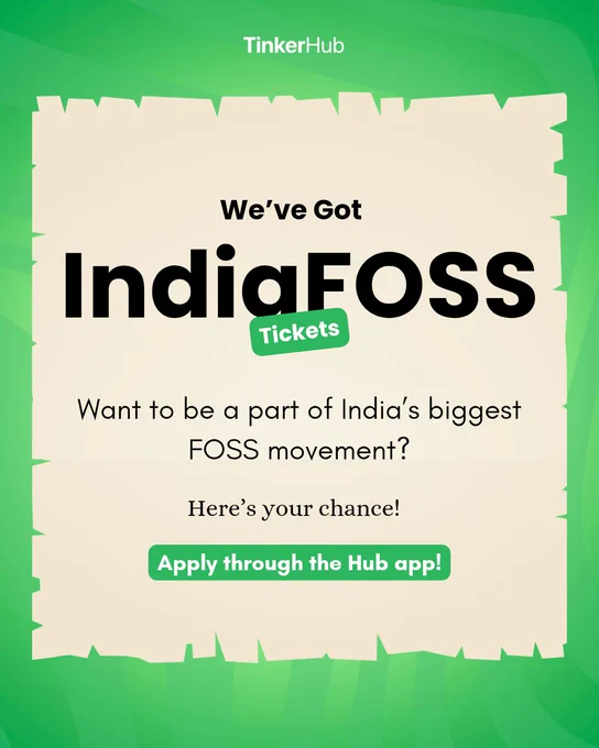 Want to be part of India's biggest FOSS movement? Here's your chance! We've got IndiaFOSS Tickets.