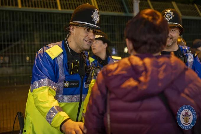 PC Spencer talking to member of public