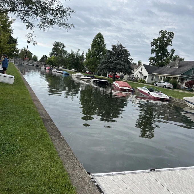 This is the canal that the boats will be raced down and back for the Cardboard Boat Races  