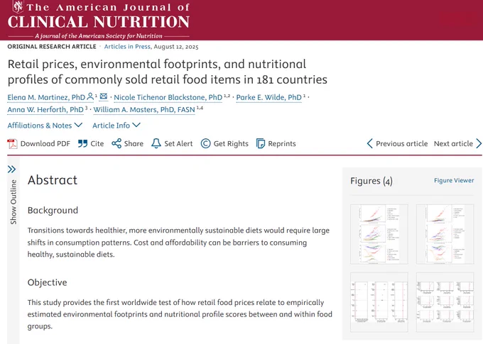 Screenshot of article in AJCN