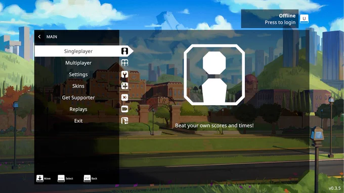 Screenshot of Main Menu
