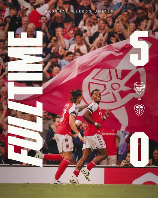Full Time: Arsenal 5-0 Leeds United