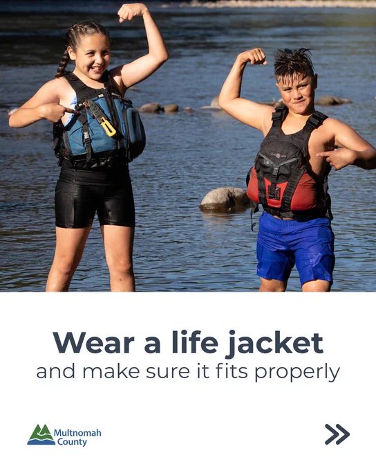 Wear a life jacket and make sure it fits properly
