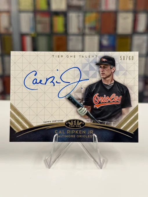 2018 Topps Certified Tier One Talent Autograph card
Cal Ripken Jr., Baltimore Orioles (50/60)