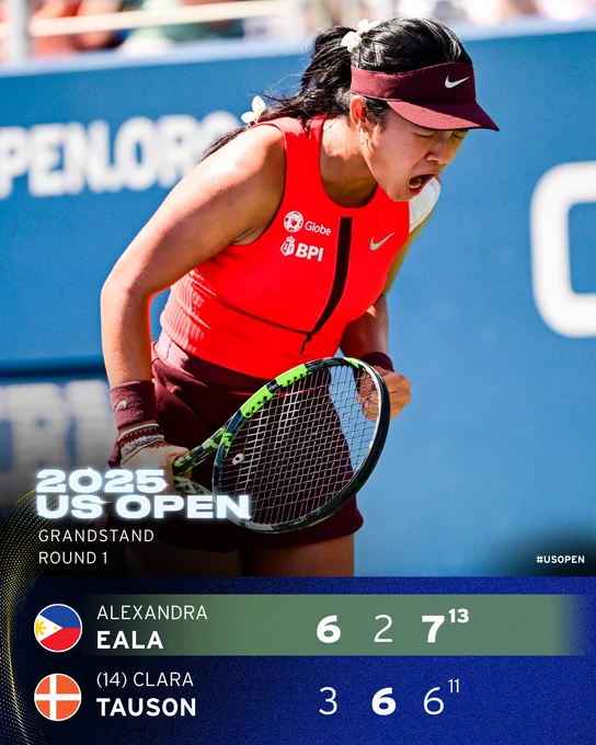 Eala defeats Tauson 6-3, 2-6, 7-6