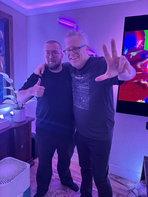 Arto and Robert in Robert’s living room