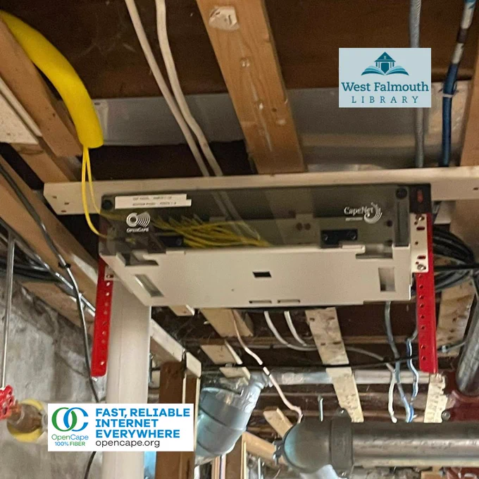fiber optic cable in the basement of the library