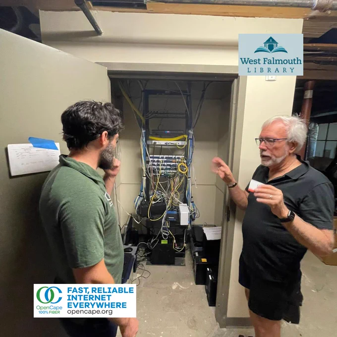 Fiber optic network connection equipment room with high-speed internet cables and servers – OpenCape regional broadband infrastructure