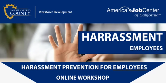 Workforce Development online workshop on workplace harassment prevention training for employees