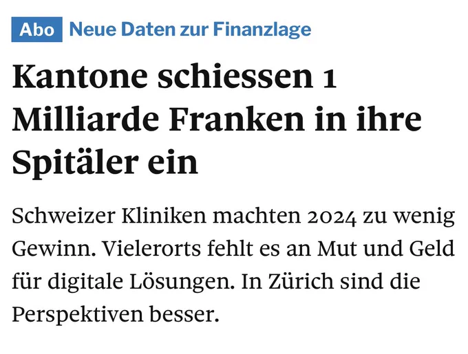 Kantone müssen ausgelagerte Spitäler retten.