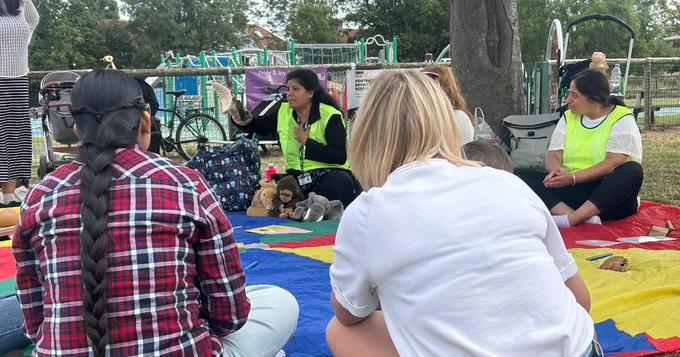 Parents at an Early Help summer activity session