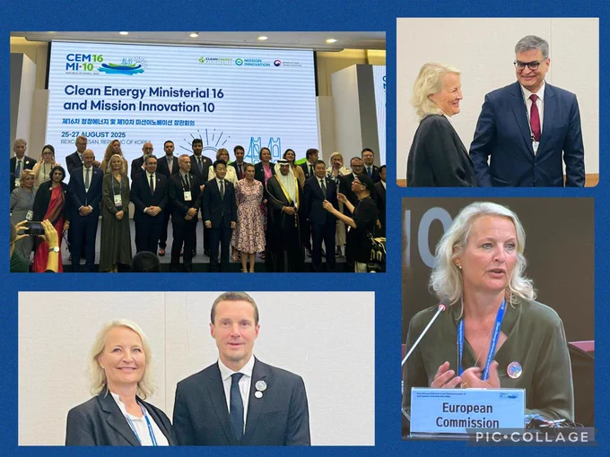 4 photos of D-G Ditte Juul Jørgensen and other participants at the Clean Energy Ministerial in Busan.