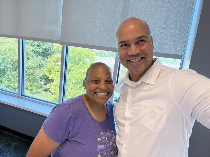 Dean Rousseau pictured with Dr. Lori Jones during the SLU Doisy College of Health Sciences Fall College Kickoff and State of the College address on August 19, 2025 on the campus of Saint Louis University