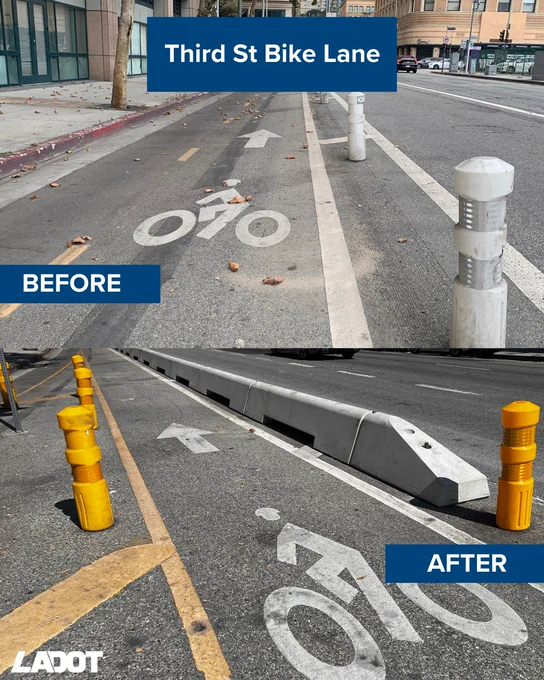 Third St Bike Lane Before and After