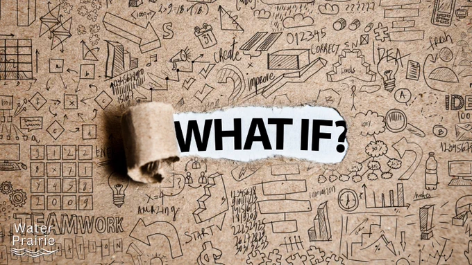 What If? printed with doodles all around it.