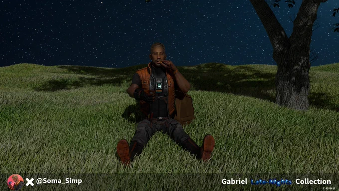 Gabriel Soma star gazing and eating chicken nuggets