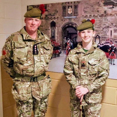 Battalion Commandant and Cadet Company Sergeant.