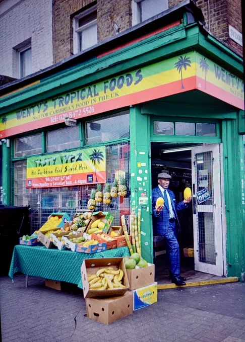 A photo of the exterior of Wenty's Tropical Foods shop in Newham, image copyright and courtesy Immediate Theatre