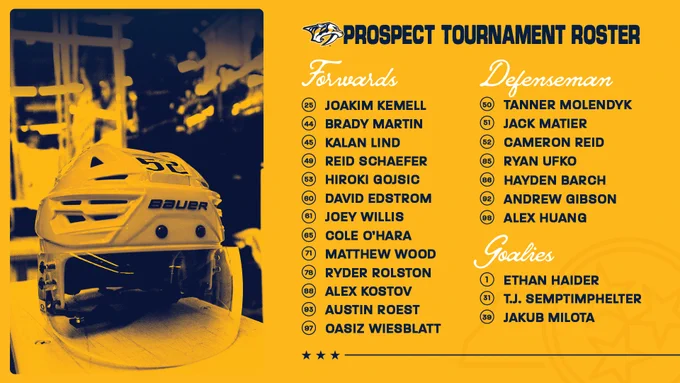 Graphic for the prospect tournament roster.