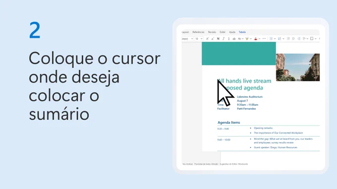 Texto ao lado de uma captura de tela parcial do menu suspenso de formatação de texto no Microsoft Word que diz: "verifique se o documento está formatado usando Cabeçalhos". 
