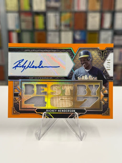 2022 Topps Triple Threads Certified Autograph Issue
Rickey Henderson, Oakland Athletics - most career stolen bases - best by 467 (14/18)