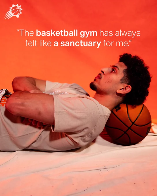 Quote graphic featuring image of Koby Brea: "The basketball gym has always felt like a sanctuary for me." - Koby Brea