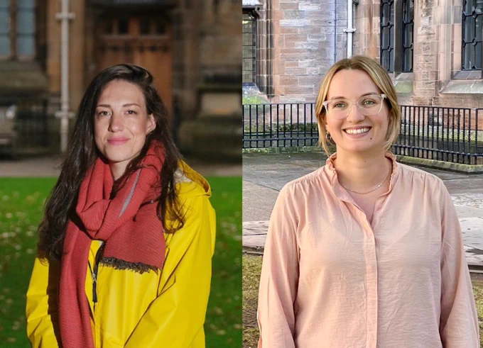 Dr Ilyena Hirskyj-Douglas of the School of Computing Science (left) and Dr Rachael Boyd of the School of Mathematics & Statistics. Dr Boyd photo credit: Patrick Orson
