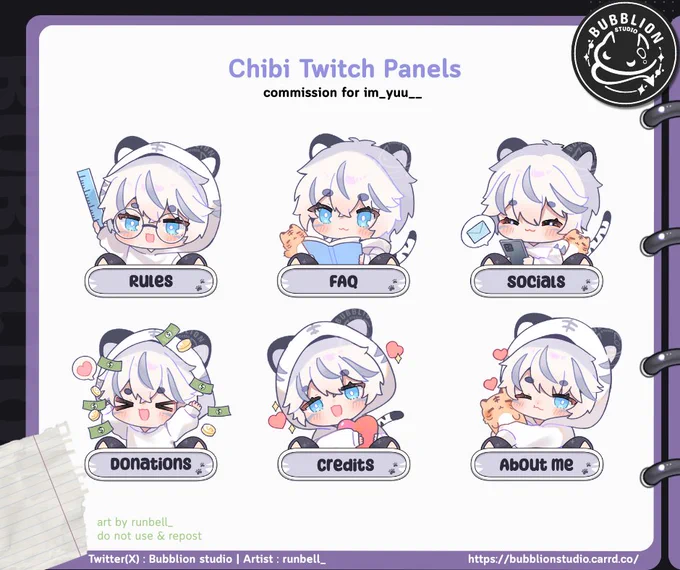  Chibi Twitch Panels commission for streamers.
