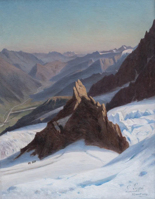 Vers le mont Blanc, arrivée aux Grands Mulets
1869
Huile sur carton
Crédits : Pascal Tournaire
