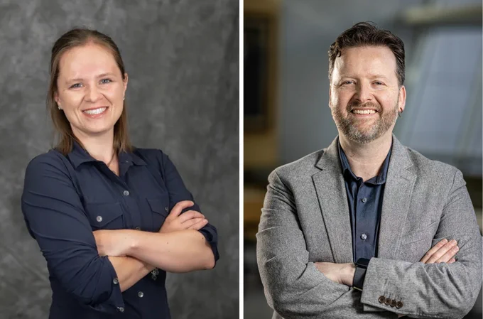  Rebecca Mellema, PhD (left), and Aaron Petrey, PhD (right), authors of the paper.