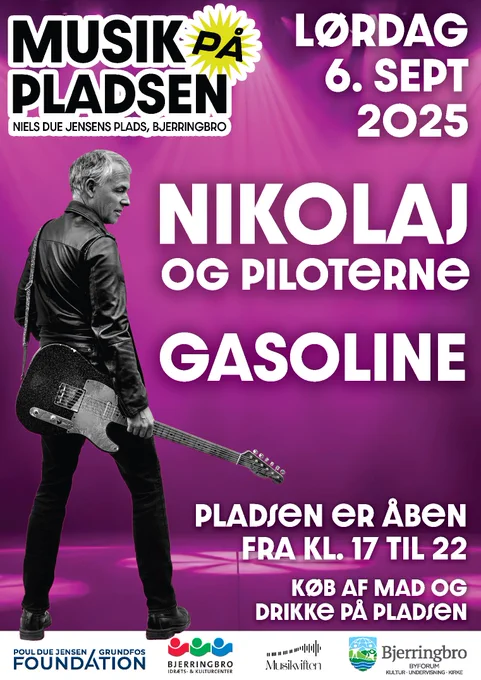 Nikolaj og Piloterne’ er et dansk pop-rockband med Nikolaj Christenseni front. Bandet er kendt for sine melodiske sang på dansk og fik sit folkelige gennembrud med opsamlingsalbummet ”Sidder på en raket” i år 2000.

’Gasoline,’ består – som navnet måske antyder – af fem kvindelige musikere samlet om en enkelt idé: At sætte kvindekraft til Danmarks største drengerøvsorkester, Gasolin.