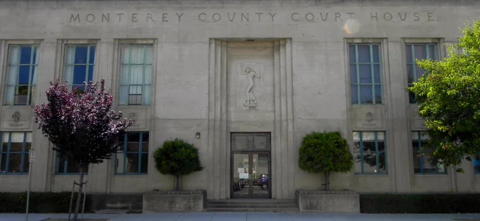 Monterey County Courthouse, Salinas, California. Bas relief decoration, Justice, by Jo Mora. 1937.
https://livingnewdeal.org/projects/monterey-county-courthouse-salinas-ca/ 
