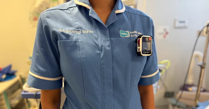 A nurse with a body worn camera