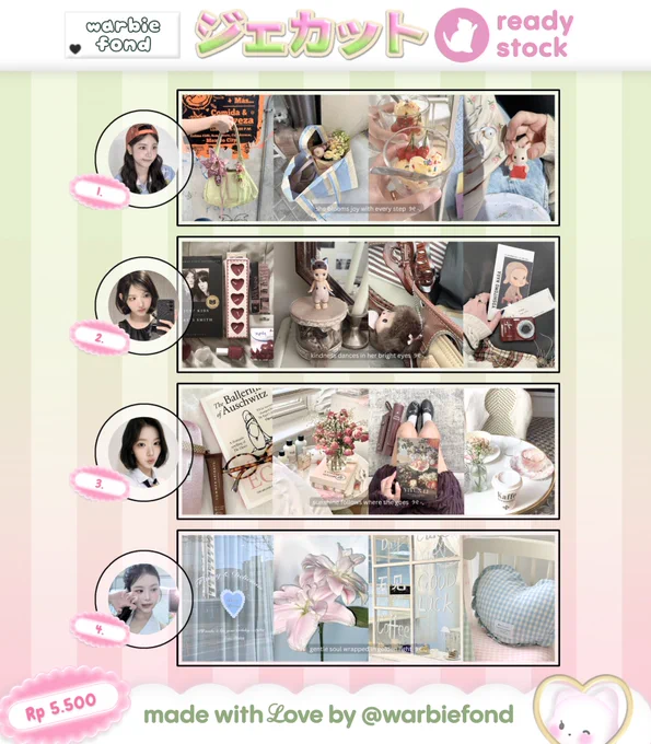 🍀 idr 5.500
💌 avail: 1, 3, 4
💳 payment via qris

< penjualan akan 100% didonasikan untuk aksi hari ini >